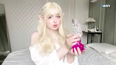 Shy elf teen's tight muff erupts with intense orgasms. Creamy g-spot and meaty b