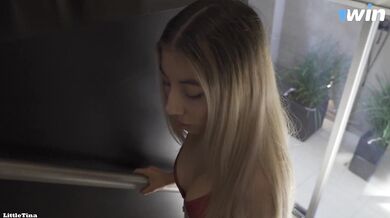 Hot blond steps comrade's daughter gets home from party, daddy can't stand again