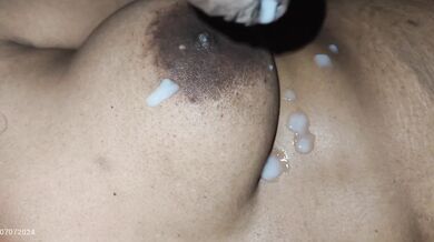 Tamil wife masturbating for hubby on boobs cum