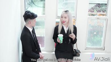 Wang makes him fuck her hard in many positions. She screams while