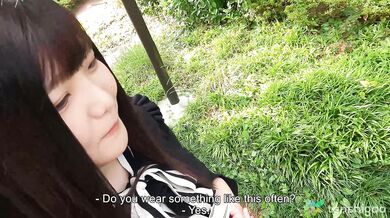 Madoka Watanabe is happy to pull her top down and show us her nipples.
