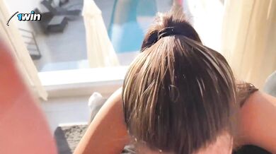 Sloppy bj from petite, natural hooters step sis while step bro rough sooner than