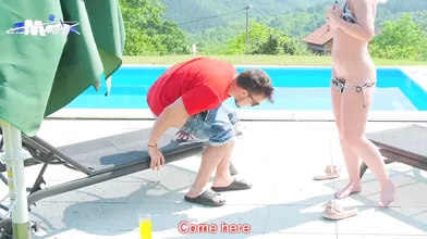 Hubby substituted by pool cleaner! Certainly, I left a peak for him - best XXX p