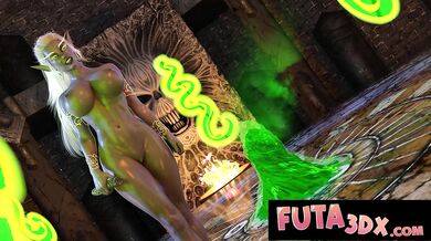Futa3DX - Busty Babe Gets Into DEMON THREESOME AND GETS FUCKED HARD