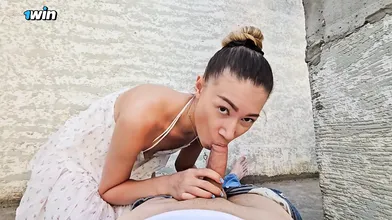 Extreme ass-fuck creampie on a spectacular nymph - super-steamy outdoor hard-cor