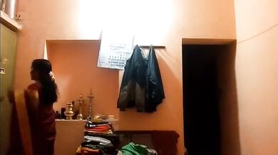Tamil mom dress changing spy on her son