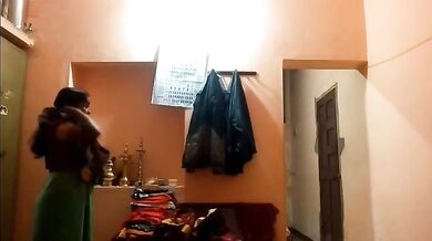 Tamil mom dress changing spy on her son