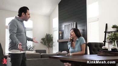 Maya Woulfe blackmails Tommy Pistol for rough bondage sex