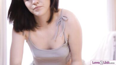 With my stepmom blindfolded I am secretly licking her pussy