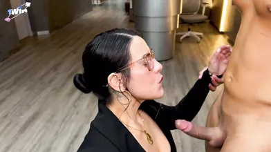 Amateur Milf Secretary Fucks her Boss's client doggystyle in the office until th