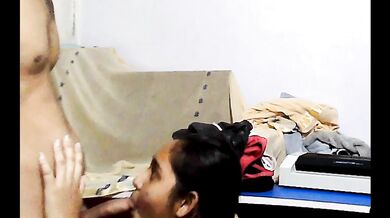 chubby girl giving blowjob to her lover