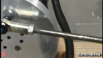 Gay Aaron Tanner fucks vacuum sex toy and gets anal fucked by machine in swing