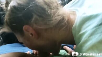 Sucking A Cock In The Car Makes Her Happy