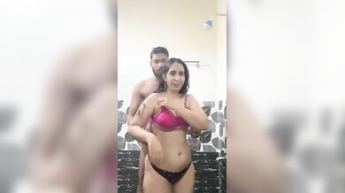 Indian Housewife Enjoying Shower