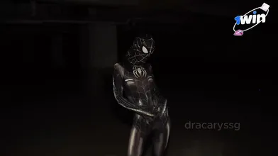 In an deprived building, Venom goes insane and takes a creampie in her pinkish p