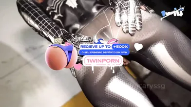 In an deprived building, Venom goes insane and takes a creampie in her pinkish p