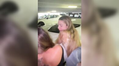 Two White Chicks Sucks & Fucks BBC At A Parking Lot