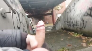 Public dick flash in city