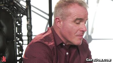 Boss Dale Savage punishes new employee DJ for office error in BDSM