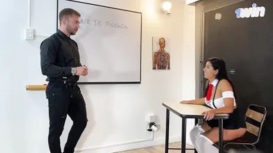 HORNY Colombian student with ginormous bootie rides teacher Brian Evansx rigid a