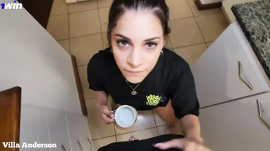 Your warm coffee needs milk from your super-naughty stepsister who'll bring her