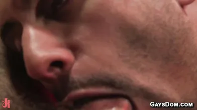 Newcomer gay is bound and suspended
