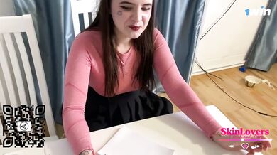 A rigorous Russian schoolgirl boinked and smacked firm by her teacher until he j
