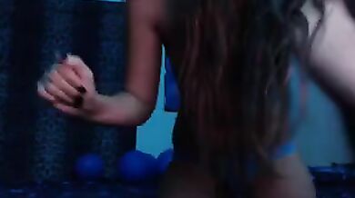 Small tit latina brunette fucks a big cock