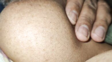 Tamil Wife hubby swallowing own cum from boobs