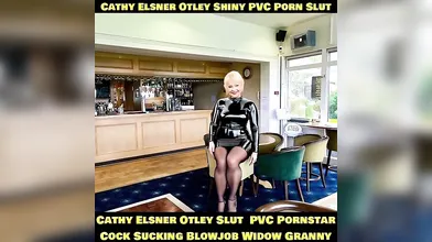 Shiny PVC Dress Clothing and High Heels Slut Costume in a Golf Clubhouse Bar