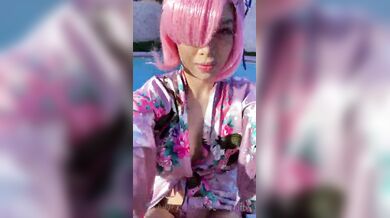 Japanese babe fucked outdoors