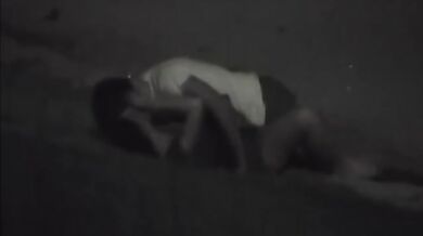 Hardcore voyeur bang at public place