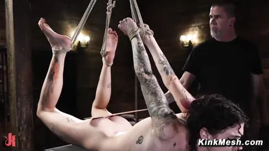 Lydia Black Extreme Bondage Hogtie Suspension Caning Punished by The Pope