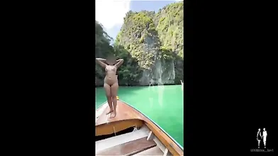 had fun at boat and beach