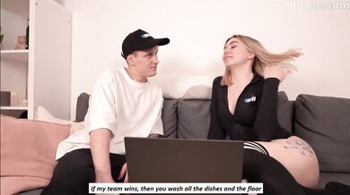 Won a fellatio from a warm light-haired in a dispute - hottest XXX!