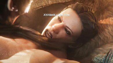▸ What Awaits Lara in the Temple? A Big Cock Shemale Ready to Explode Inside Her!