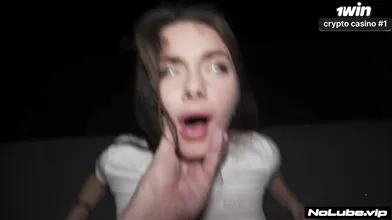 Fuck! Watch small brown-haired bitch being ruined by hefty dick. Horny college 3