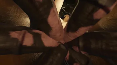 6 Cocks In Her Ass