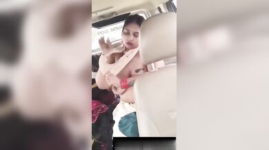 Desi Aunty Dress Change In Car Outdoor