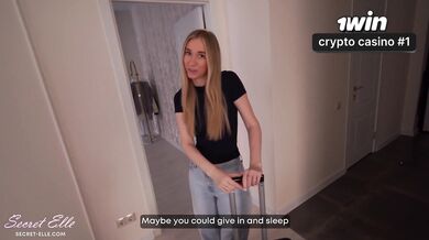 Step Mom Shares Bed, Hot Blonde Gagging, Woke Up With Dick - A Spooning Creampie
