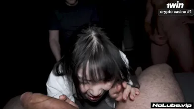 Japanese sweetie gets rough gang-bang - her first time xxx!