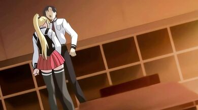Blonde Schoolgirl Gives Her Classmate A Blowjob