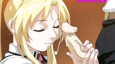 Blonde Schoolgirl Gives Her Classmate A Blowjob