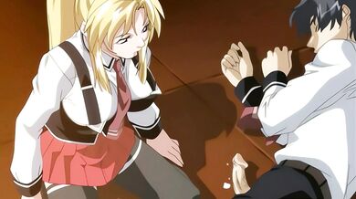 Blonde Schoolgirl Gives Her Classmate A Blowjob