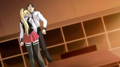 Blonde Schoolgirl Gives Her Classmate A Blowjob