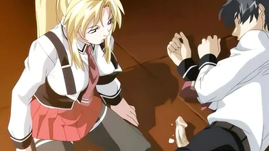 Blonde Schoolgirl Gives Her Classmate A Blowjob