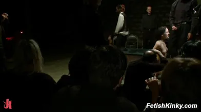 Bobbi Brixton Gets Public Disgrace Fingering Orgasms For Real Audience