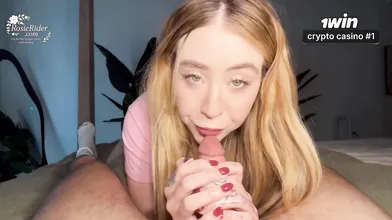 Hot Russian chick gives greatest fellatio while railing cowgirl - thickest ass a