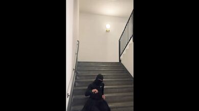 Arab Slut Sucks In The Elevator And Gets Fucked On The Stairs