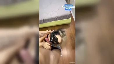 Blonde nympho takes a jizz shower, shrieks and orgasms hardcore!